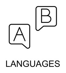 Poster - languages line icon illustration on transparent background