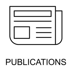 Poster - publications line icon illustration on transparent background