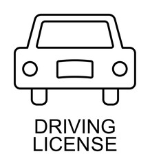 Sticker - driving license line icon illustration on transparent background