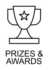 Poster - prizes and awards line icon illustration on transparent background