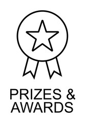 Poster - prizes and awards line icon illustration on transparent background