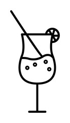 Poster - glass of cocktail icon illustration on transparent background