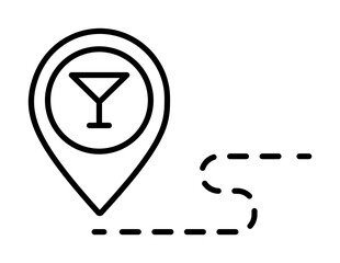 Poster - pin on the restaurant map icon illustration on transparent background