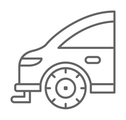 Poster - Rear, car icon illustration on transparent background