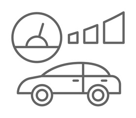 Poster - Speedometer, car icon illustration on transparent background