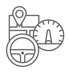 Poster - Speedometer, car icon illustration on transparent background