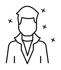 Poster - Modern young boy avatar icon illustration on transparent background