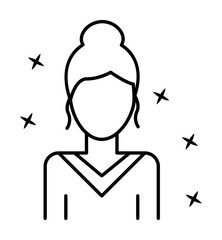 Poster - Girl young avatar icon illustration on transparent background