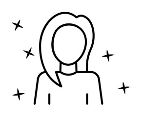 Poster - Woman young avatar icon illustration on transparent background