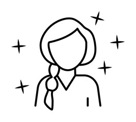 Poster - Girl avatar young icon illustration on transparent background