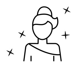 Poster - Girl avatar icon illustration on transparent background