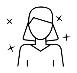 Poster - Woman young avatar icon illustration on transparent background