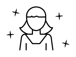 Poster - Girl child avatar icon illustration on transparent background