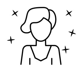 Poster - Woman avatar icon illustration on transparent background