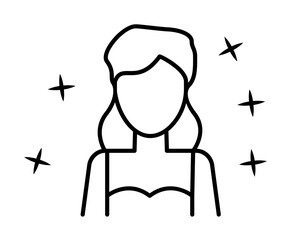 Poster - Girl young avatar icon illustration on transparent background