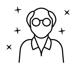 Poster - Man old avatar icon illustration on transparent background