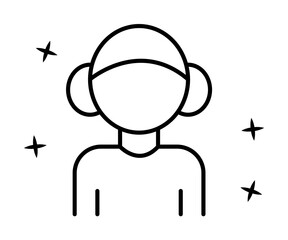 Poster - Girl child avatar icon illustration on transparent background