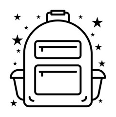 Poster - Bag backpack school bag icon illustration on transparent background