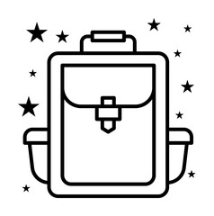 Poster - Bag backpack school bag icon illustration on transparent background