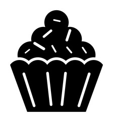Poster - cupcake, desert, sweet icon illustration on transparent background