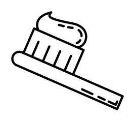 Poster - toothpaste and brush icon illustration on transparent background