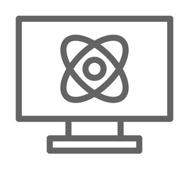 Canvas Print - Computer, atom icon illustration on transparent background