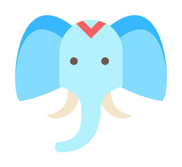 Poster - Wild life, elephant color icon illustration on transparent background