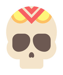 Poster - Skull color icon illustration on transparent background