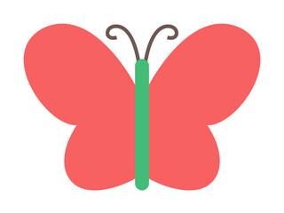 Sticker - Butterfly color icon illustration on transparent background