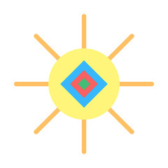 Poster - Sun color icon illustration on transparent background