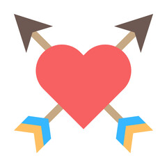 Sticker - Heart, arrow color icon illustration on transparent background