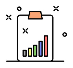 Poster - report on paper colored icon illustration on transparent background