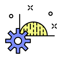 Poster - business report mechanism colored icon illustration on transparent background