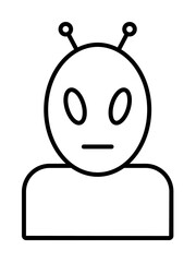 Poster - alien icon illustration on transparent background
