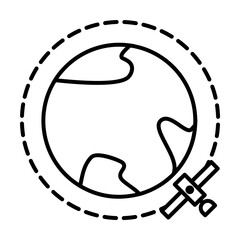 Poster - earth orbit icon illustration on transparent background