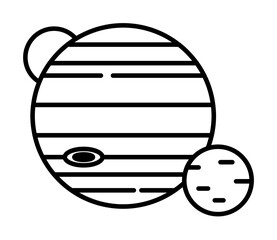 Poster - planet and orbit icon illustration on transparent background