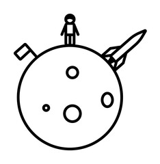 Poster - man on the moon icon illustration on transparent background