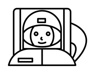 Poster - cosmonaut icon illustration on transparent background