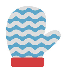 Poster - Christmas Mittens 2 colored line icon illustration on transparent background