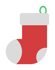 Aufkleber - Christmas sock 2 colored line icon illustration on transparent background