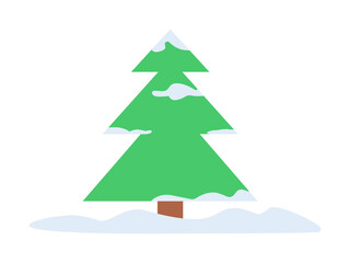 Poster - Christmas tree 2 colored line icon illustration on transparent background