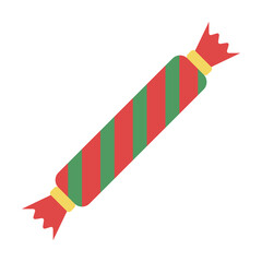 Poster - Christmas candy 2 colored line icon illustration on transparent background