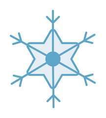 Poster - Snowflake 2 colored line icon illustration on transparent background