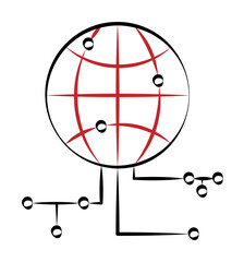 Poster - Global data icon illustration on transparent background