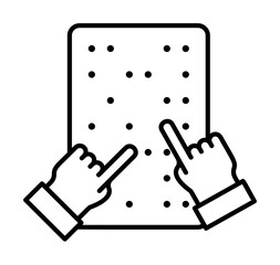 Poster - Braille, hand icon illustration on transparent background