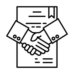 Poster - Agreement, handshake icon illustration on transparent background