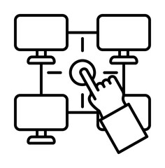 Poster - Network, communication icon illustration on transparent background