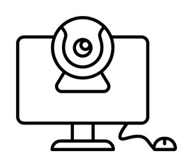 Poster - Video chat, communication icon illustration on transparent background