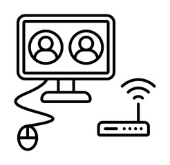 Poster - Internet, communication icon illustration on transparent background