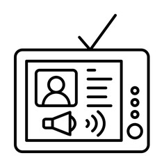 Poster - Commercial, TV, communication icon illustration on transparent background
